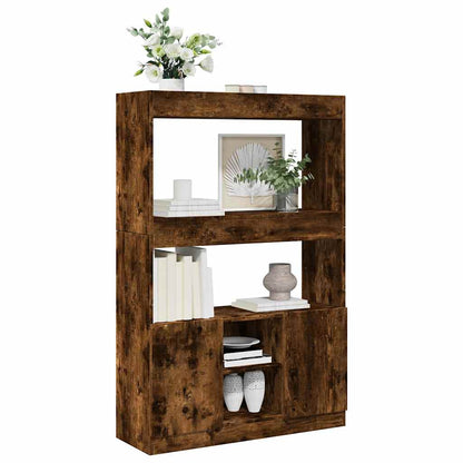 vidaXL Buffet haut en bois d'ingénierie chêne fumé 92x33x140 cm