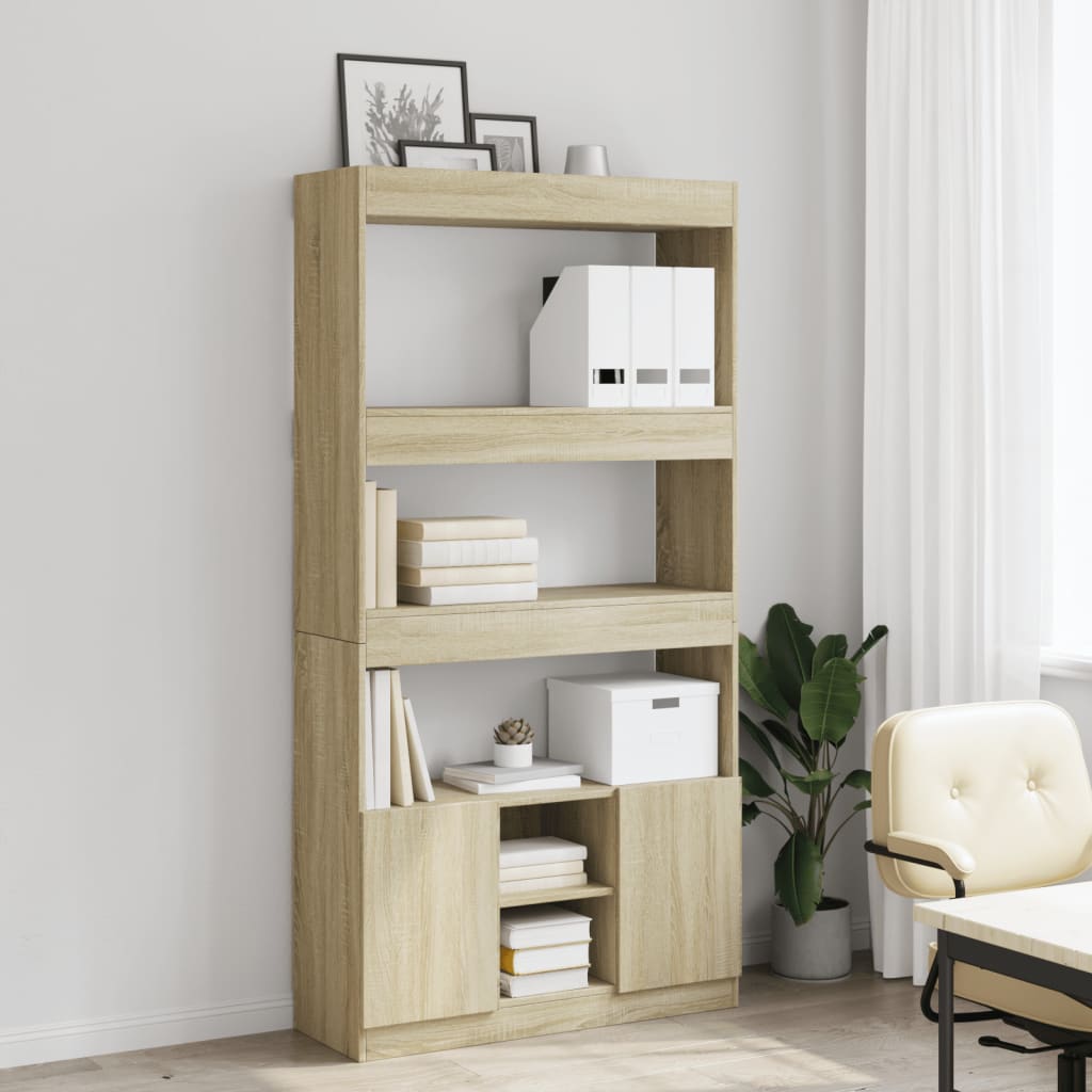 vidaXL Buffet haut chêne Sonoma 92x33x180 cm Aggloméré
