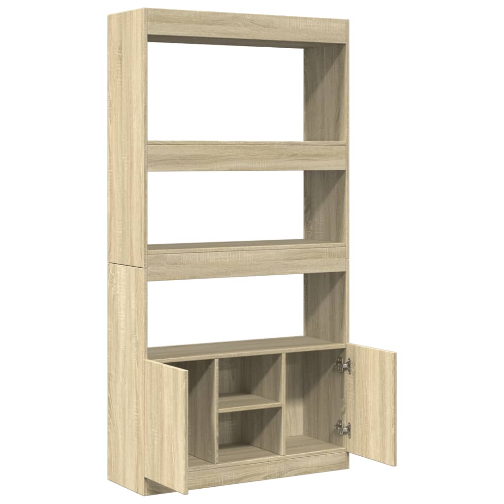 vidaXL Buffet haut chêne Sonoma 92x33x180 cm Aggloméré