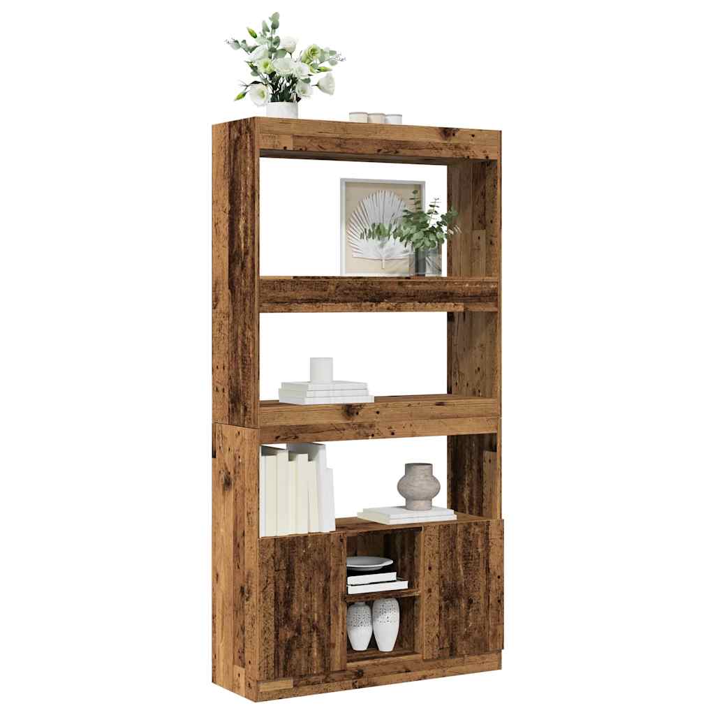 vidaXL Highboard aspect bois de récupération 92x33x180 cm bois d'ingénierie