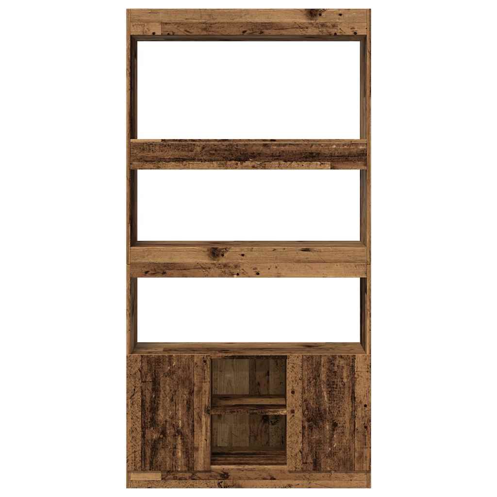 vidaXL Highboard aspect bois de récupération 92x33x180 cm bois d'ingénierie
