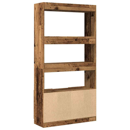 vidaXL Highboard aspect bois de récupération 92x33x180 cm bois d'ingénierie