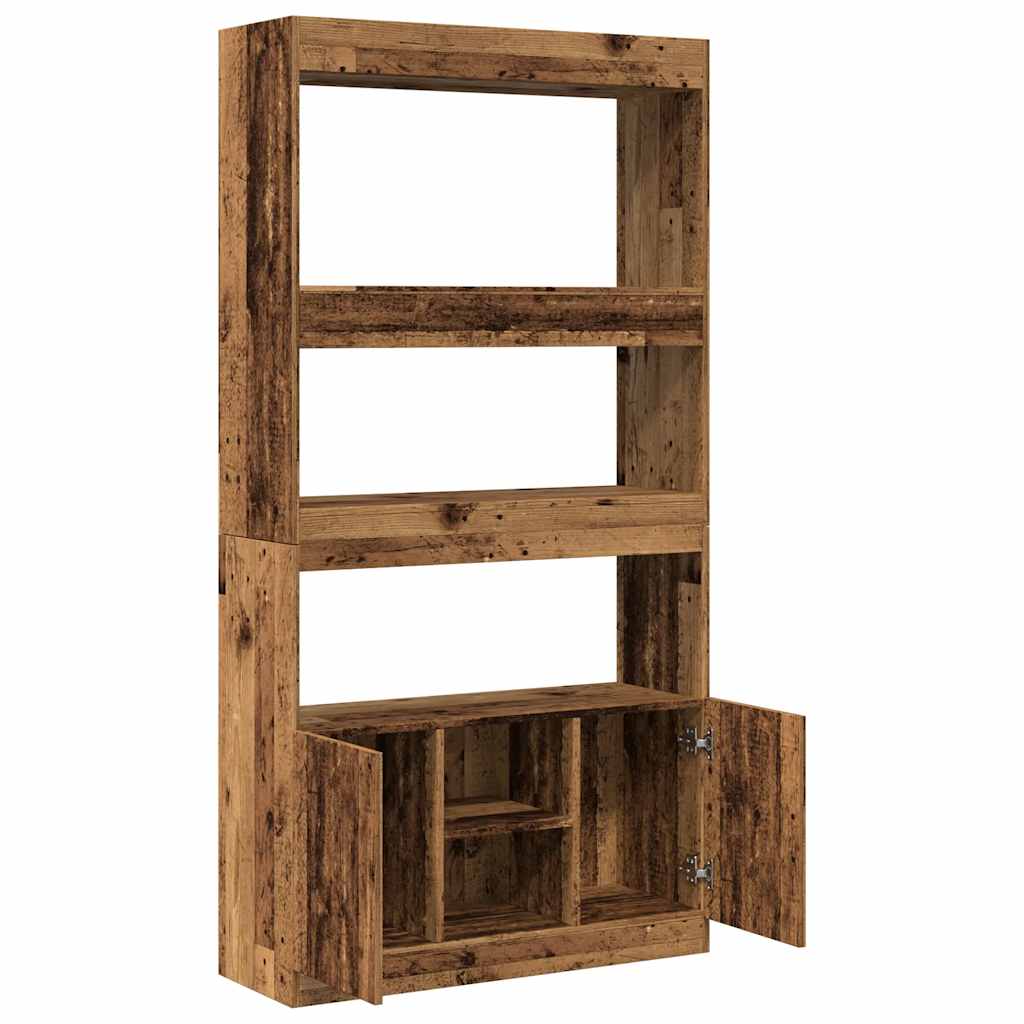 vidaXL Highboard aspect bois de récupération 92x33x180 cm bois d'ingénierie