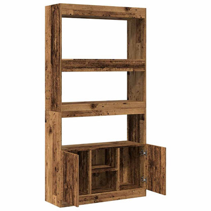 vidaXL Highboard aspect bois de récupération 92x33x180 cm bois d'ingénierie