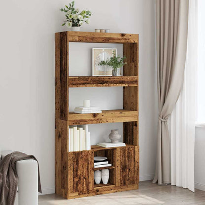 vidaXL Highboard aspect bois de récupération 92x33x180 cm bois d'ingénierie