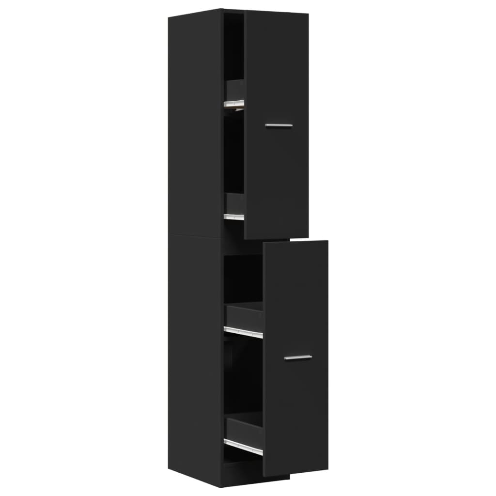 vidaXL Armoire de pharmacien Noir 30x41x174,5 cm Bois d'ingénierie