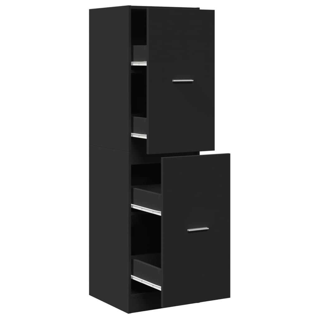 vidaXL Armoire de pharmacien noire 40x41x144,5 cm Bois d'ingénierie