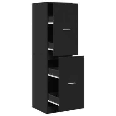 vidaXL Armoire de pharmacien noire 40x41x144,5 cm Bois d'ingénierie