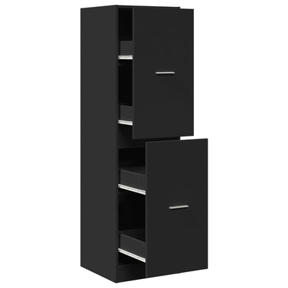 vidaXL Armoire de pharmacien noire 40x41x144,5 cm Bois d'ingénierie