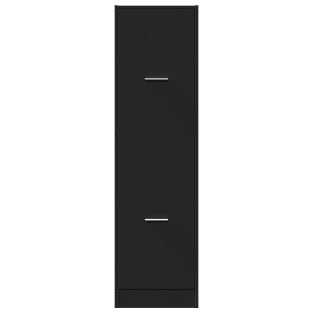 vidaXL Armoire de pharmacien noire 40x41x144,5 cm Bois d'ingénierie