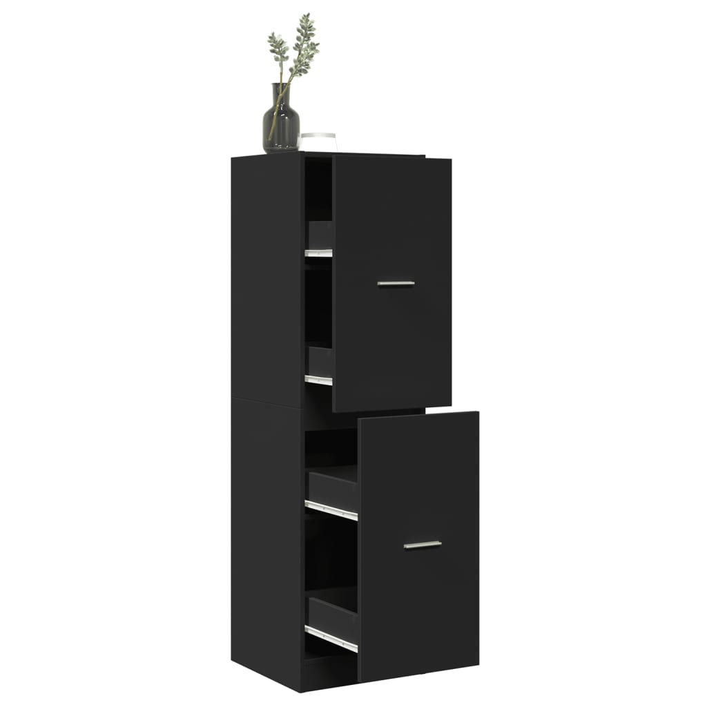 vidaXL Armoire de pharmacien noire 40x41x144,5 cm Bois d'ingénierie