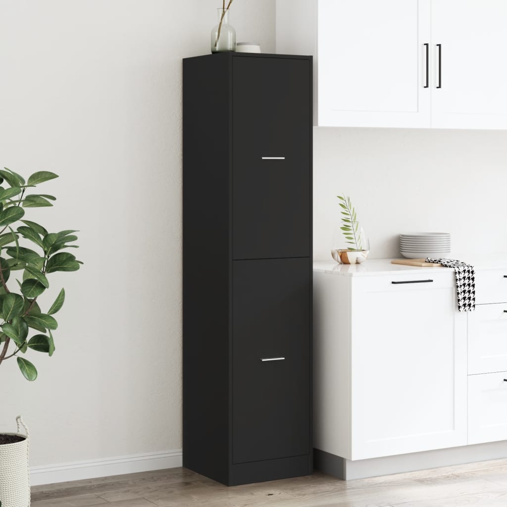 vidaXL Apothekerschrank Schwarz 40x41x174,5 cm Holzwerkstoff