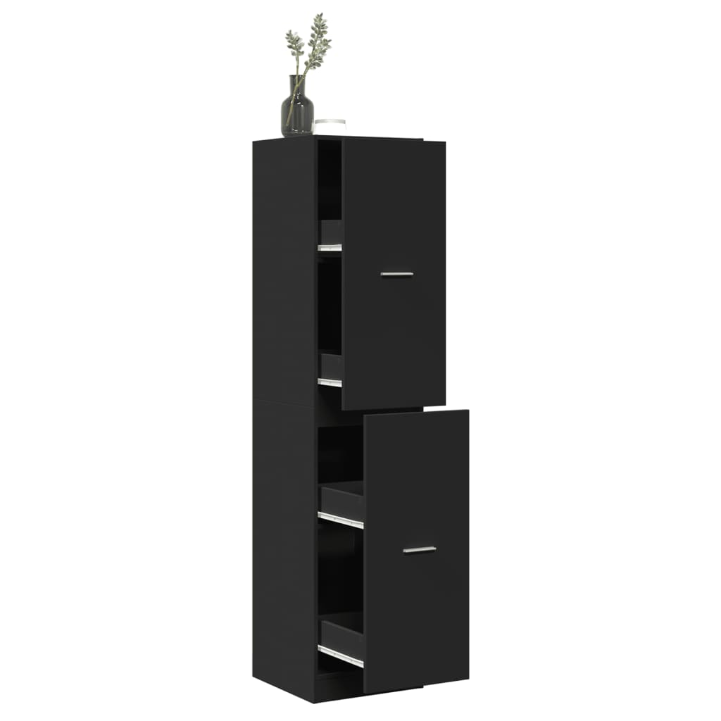 vidaXL Apothekerschrank Schwarz 40x41x174,5 cm Holzwerkstoff