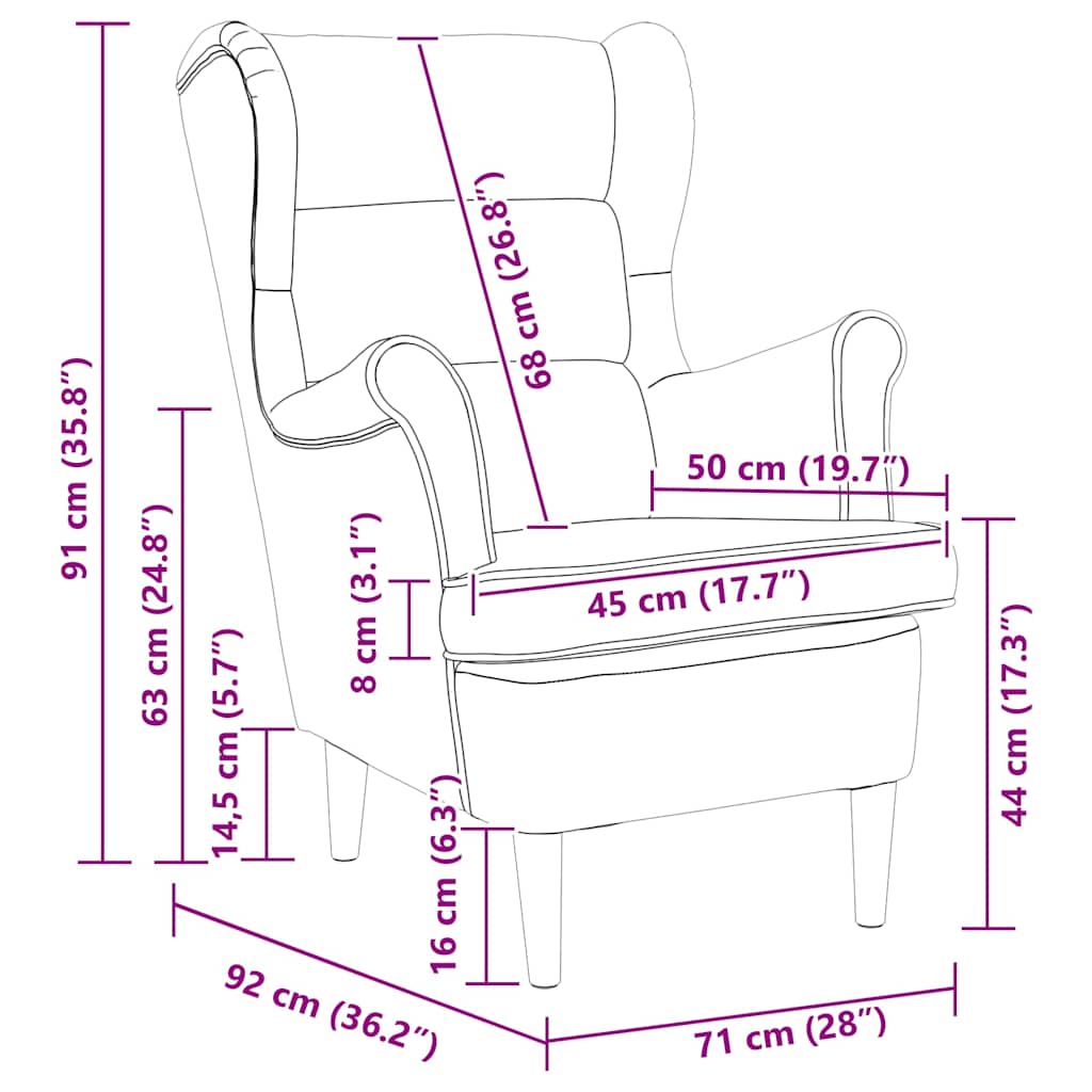 vidaXL Sessel Dunkelbraun 74x84x100 cm Stoff