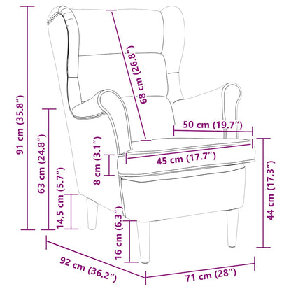 vidaXL Fauteuil taupe 74x84x100 cm tissu