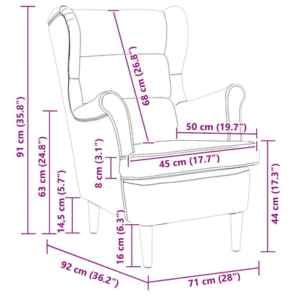 vidaXL Sessel Creme 74x84x100 cm Stoff