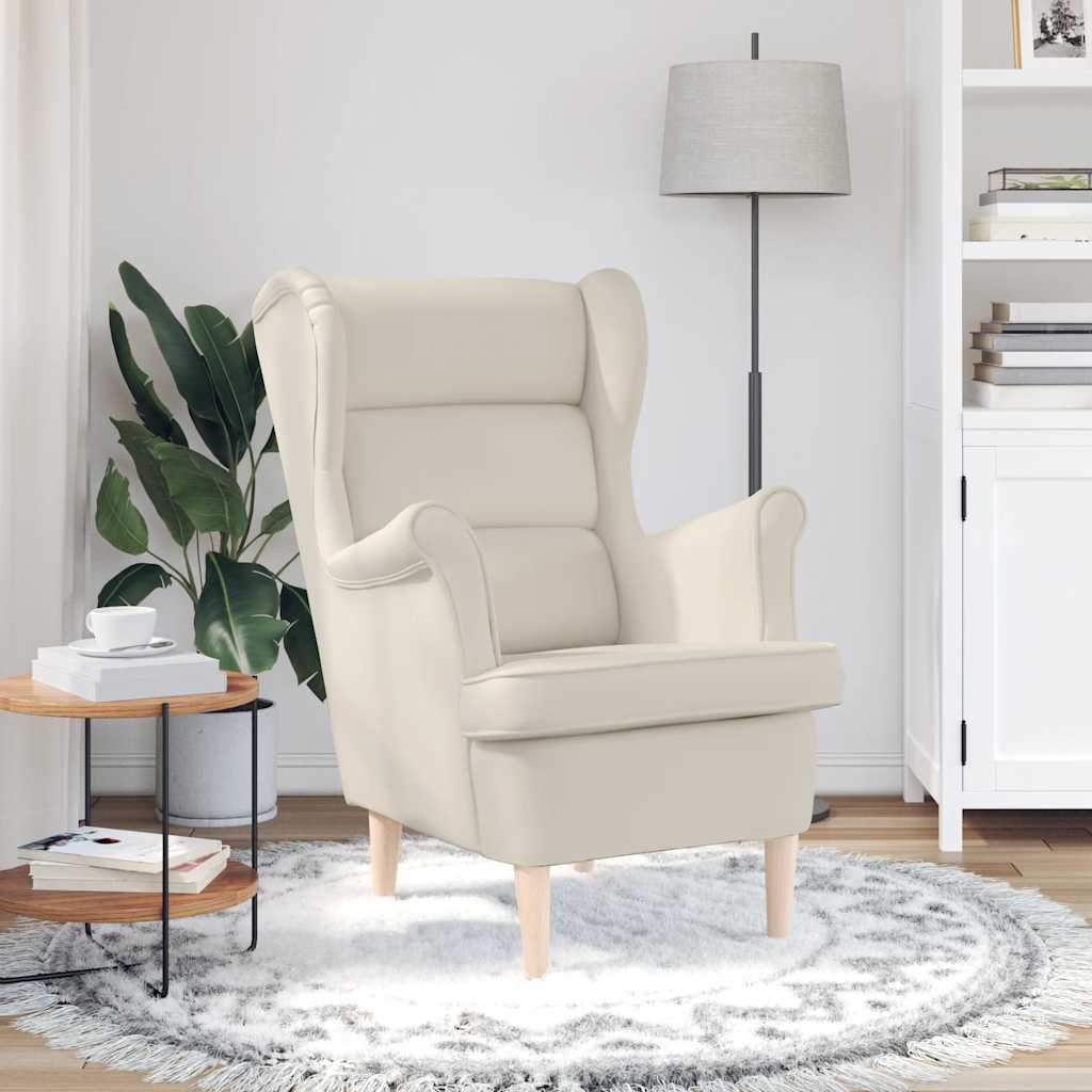 vidaXL Fauteuil blanc 74x84x100 cm lin