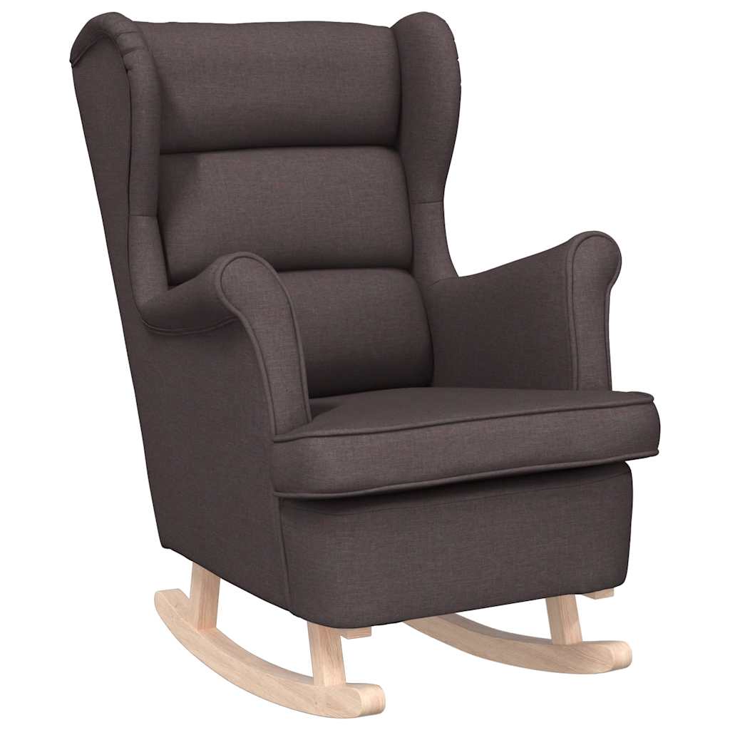 vidaXL Fauteuil à bascule marron foncé 74x90x102 cm Tissu