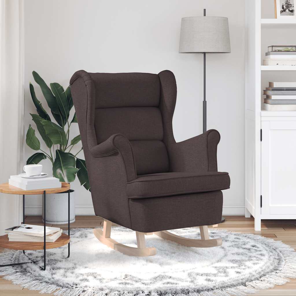 vidaXL Fauteuil à bascule marron foncé 74x90x102 cm Tissu