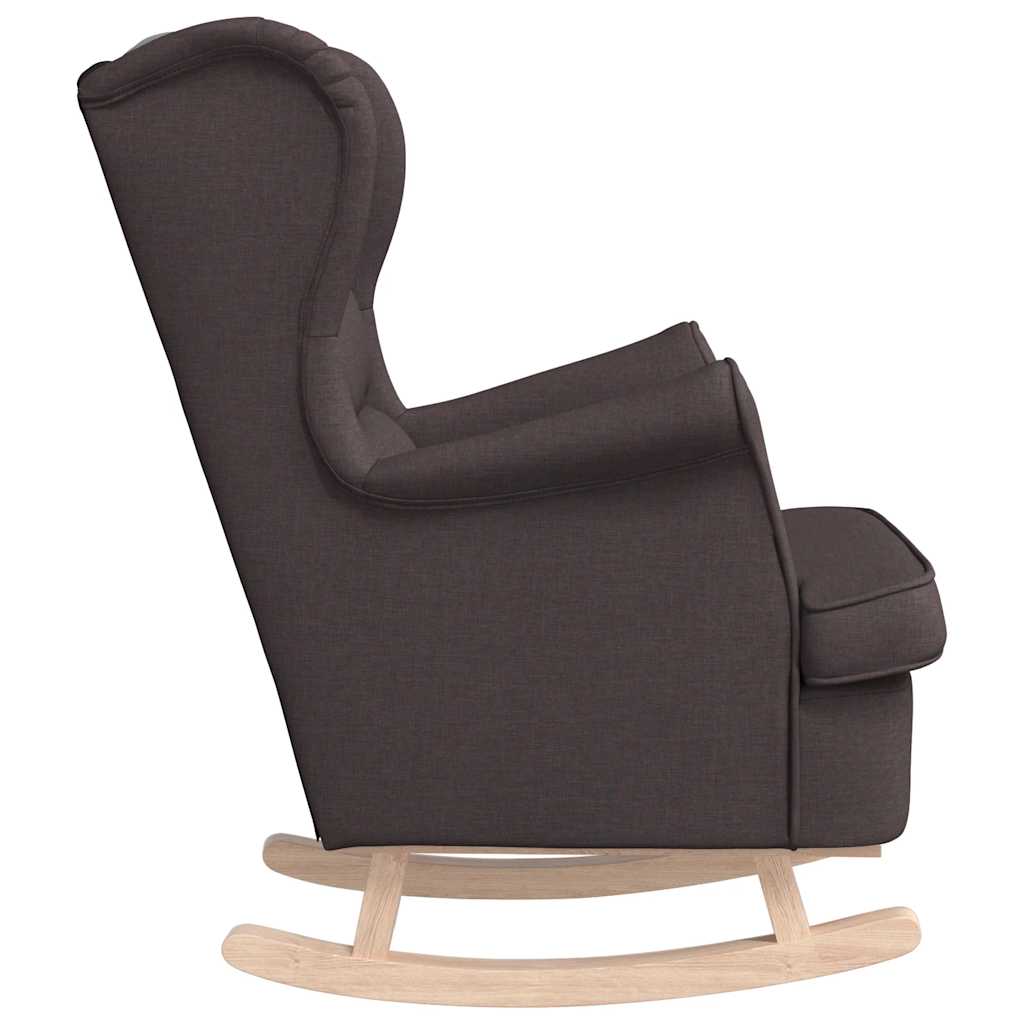 vidaXL Fauteuil à bascule marron foncé 74x90x102 cm Tissu