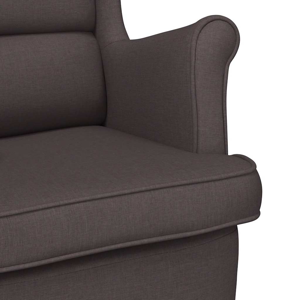 vidaXL Fauteuil à bascule marron foncé 74x90x102 cm Tissu