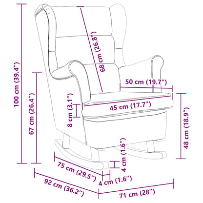 vidaXL Fauteuil à bascule marron foncé 74x90x102 cm Tissu