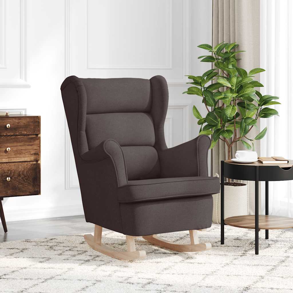 vidaXL Fauteuil à bascule marron foncé 74x90x102 cm Tissu