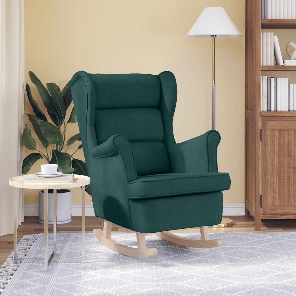 vidaXL Schaukelsessel Dunkelgrün 74x90x102 cm Stoff