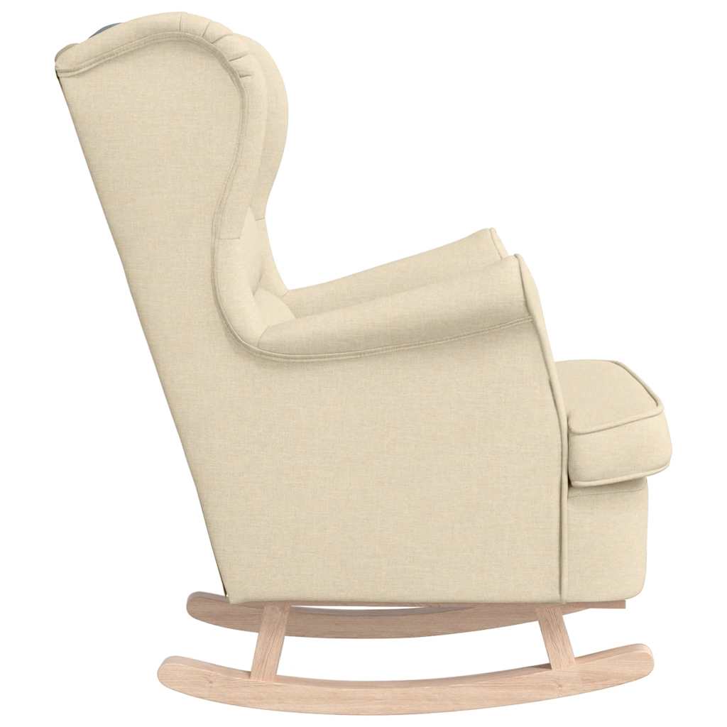 vidaXL Fauteuil à bascule Crème 74x90x102 cm Tissu