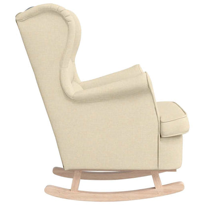 vidaXL Fauteuil à bascule Crème 74x90x102 cm Tissu