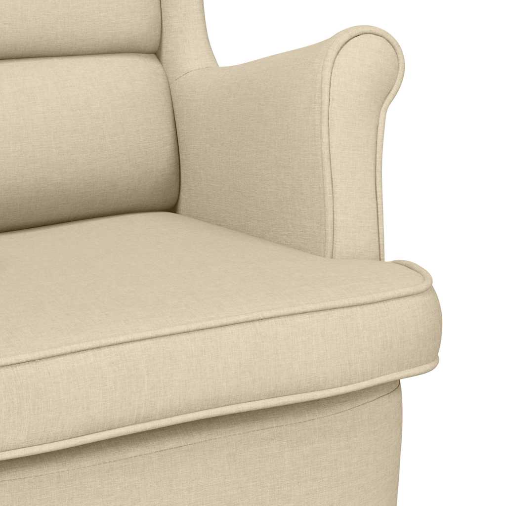 vidaXL Fauteuil à bascule Crème 74x90x102 cm Tissu