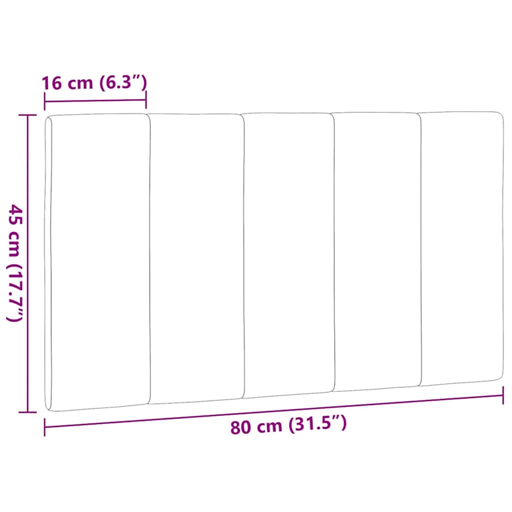 vidaXL Kopfteil-Kissen "Hanko" Schwarz 80 cm Stoff