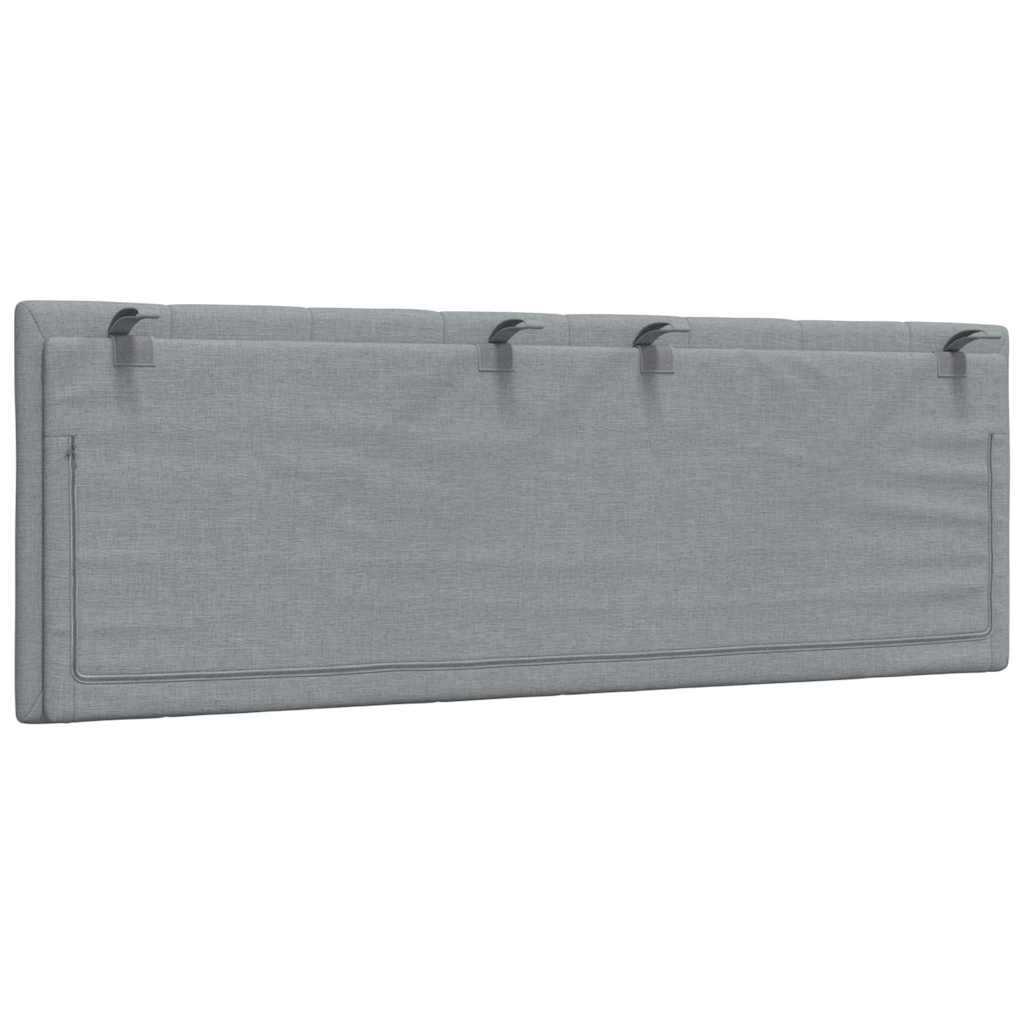 Kopfteil-Kissen "Hanko" Hellgrau 140 cm Stoff