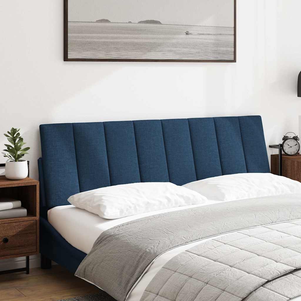 Kopfteil-Kissen "Hanko" Blau 160 cm Stoff