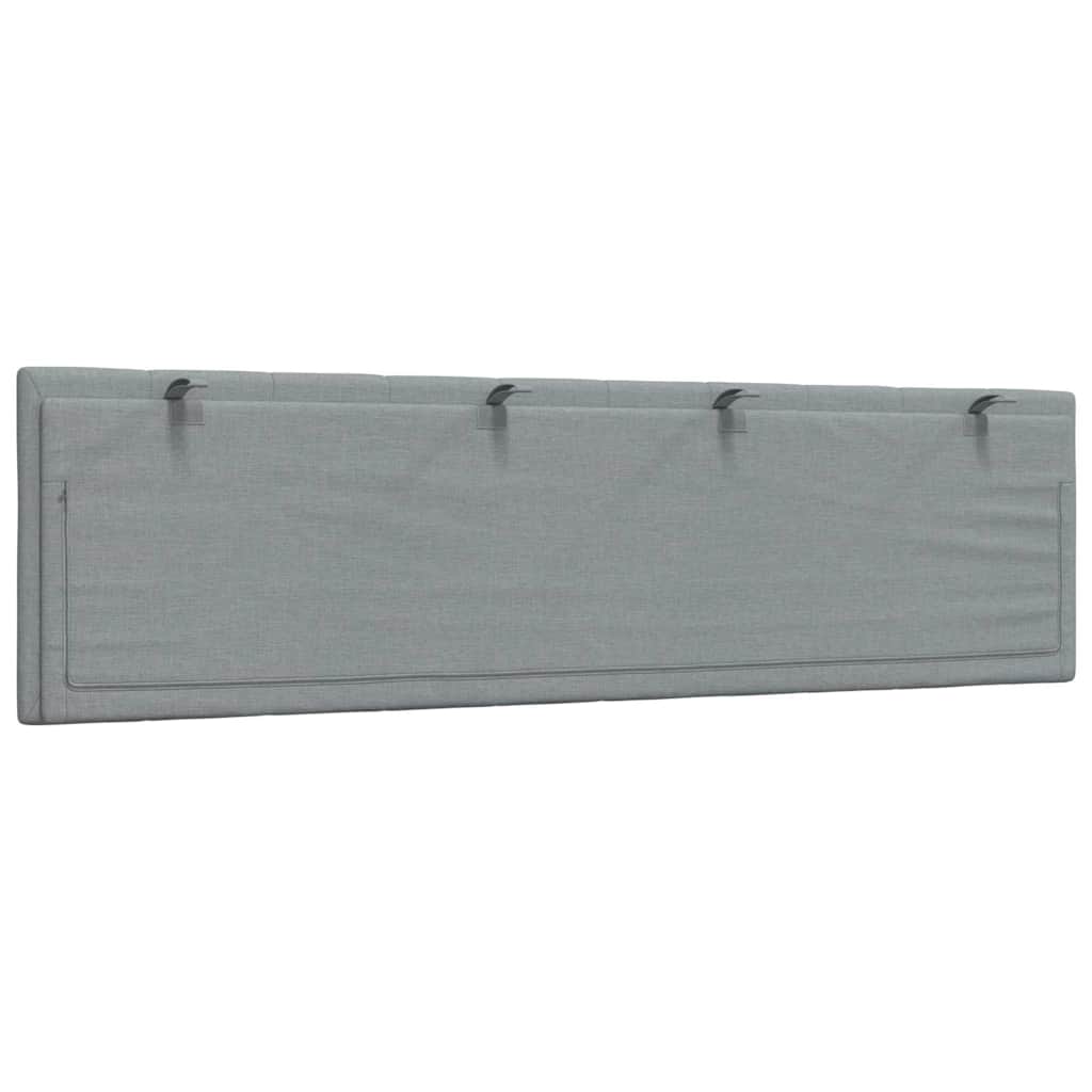 Kopfteil-Kissen "Hanko" Hellgrau 180 cm Stoff