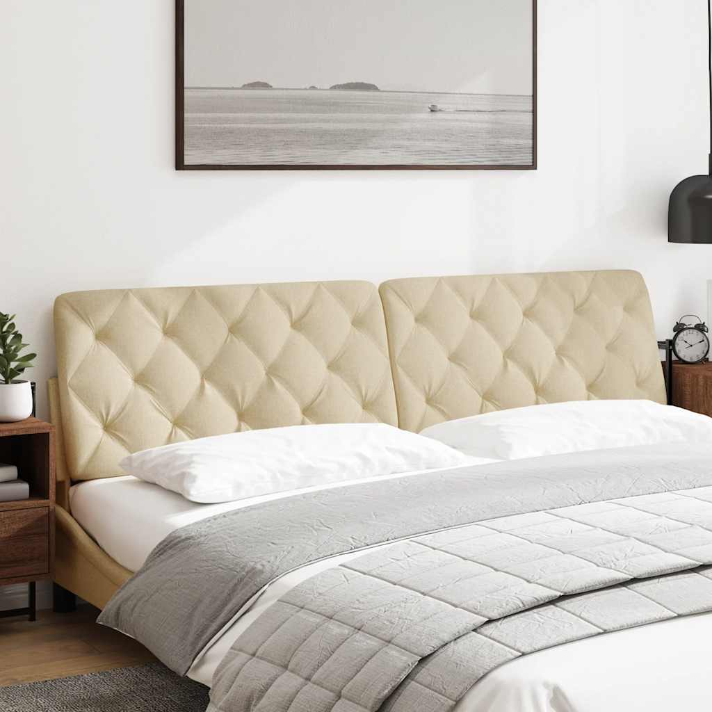 Kopfteil-Kissen Creme 200 cm Stoff