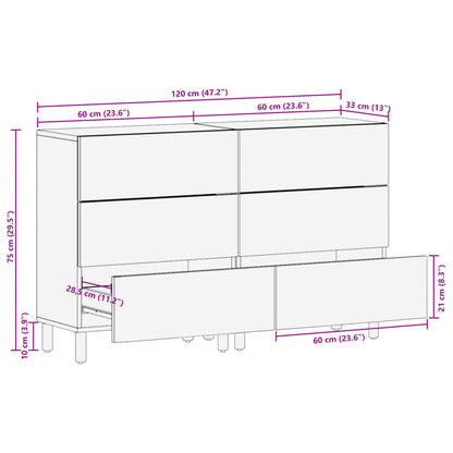 vidaXL Sideboards 2 Stk. Schwarz 60x33x75 cm Holzwerkstoff