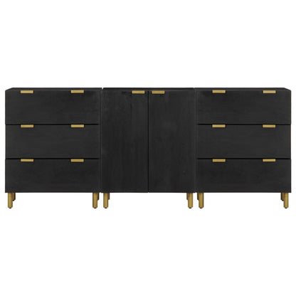 vidaXL 3-tlg. Sideboards Schwarz Holzwerkstoff