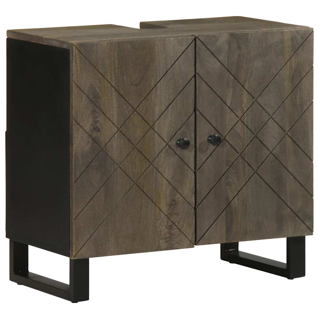 vidaXL Ensemble de meubles de salle de bain 4 pcs Bois de manguier massif Noir