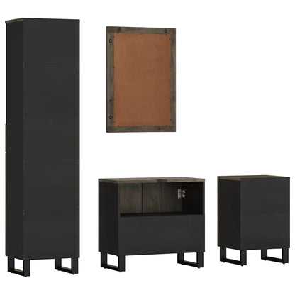 vidaXL Ensemble de meubles de salle de bain 4 pcs Bois de manguier massif Noir
