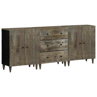 vidaXL Ensembles de 3 buffets gris clair 60x33,5x75 cm en bois de manguier massif