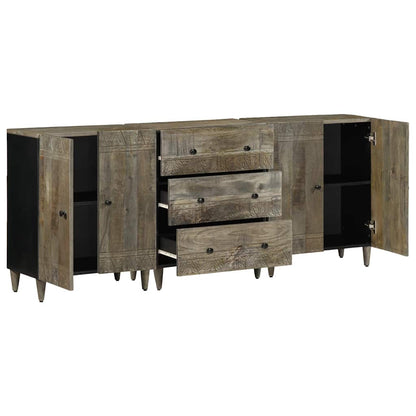 vidaXL Ensembles de 3 buffets gris clair 60x33,5x75 cm en bois de manguier massif
