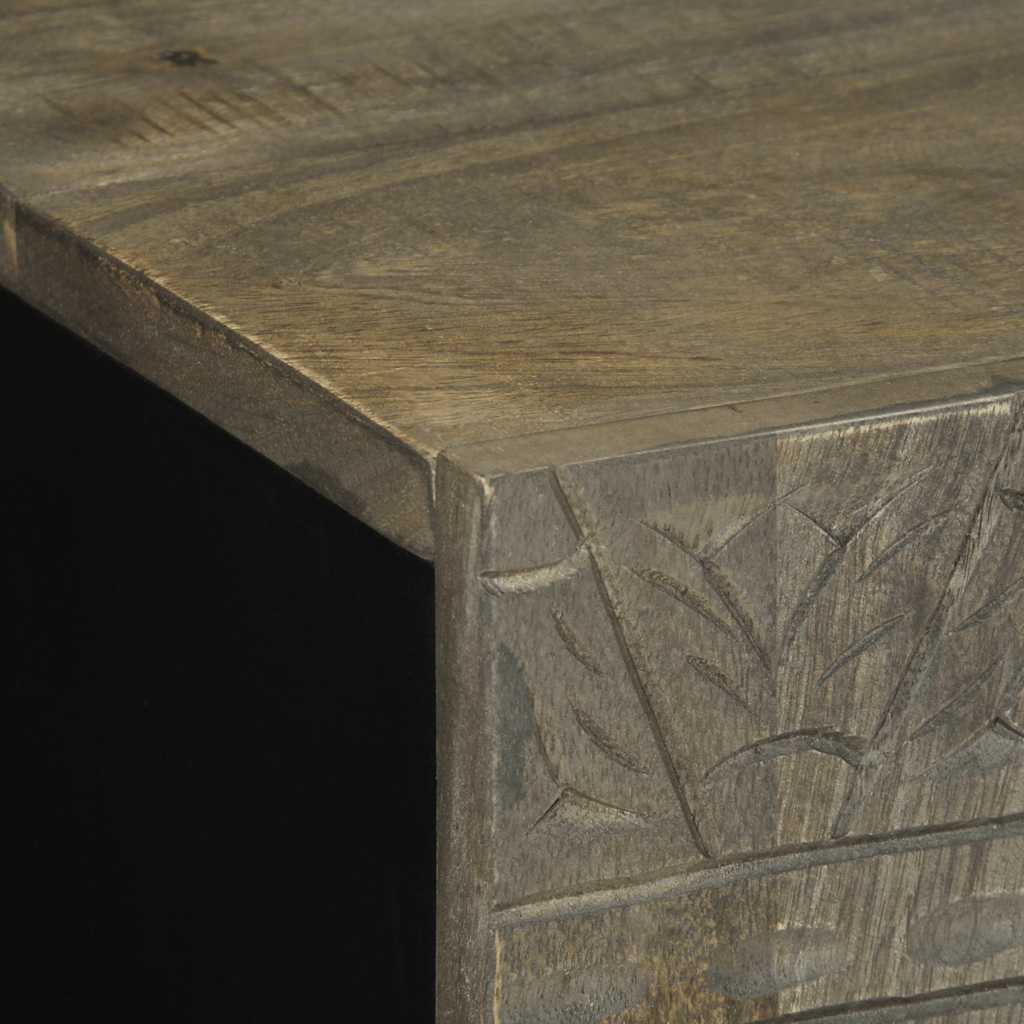 vidaXL Ensembles de 3 buffets gris clair 60x33,5x75 cm en bois de manguier massif