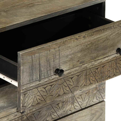 vidaXL Ensembles de 3 buffets gris clair 60x33,5x75 cm en bois de manguier massif