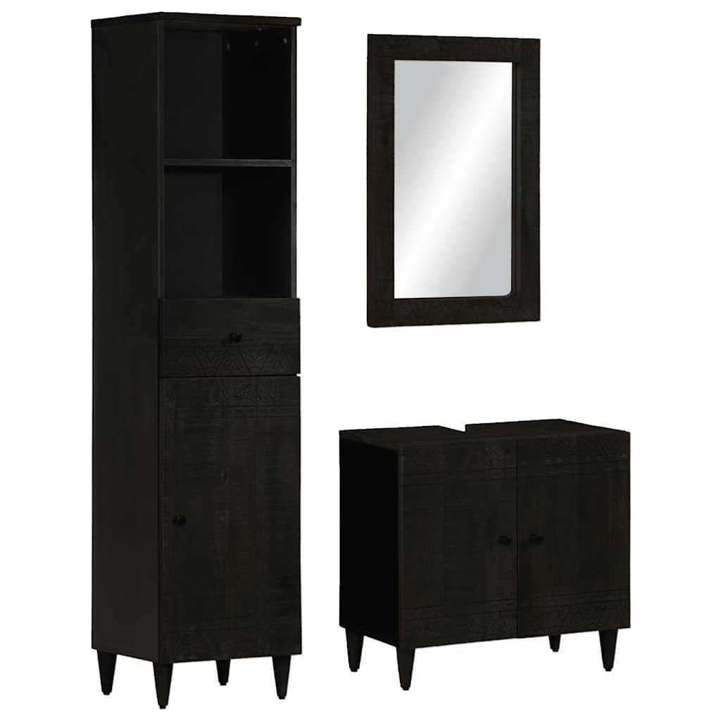 vidaXL Ensemble de meubles de salle de bain 3 pcs Bois de manguier massif
