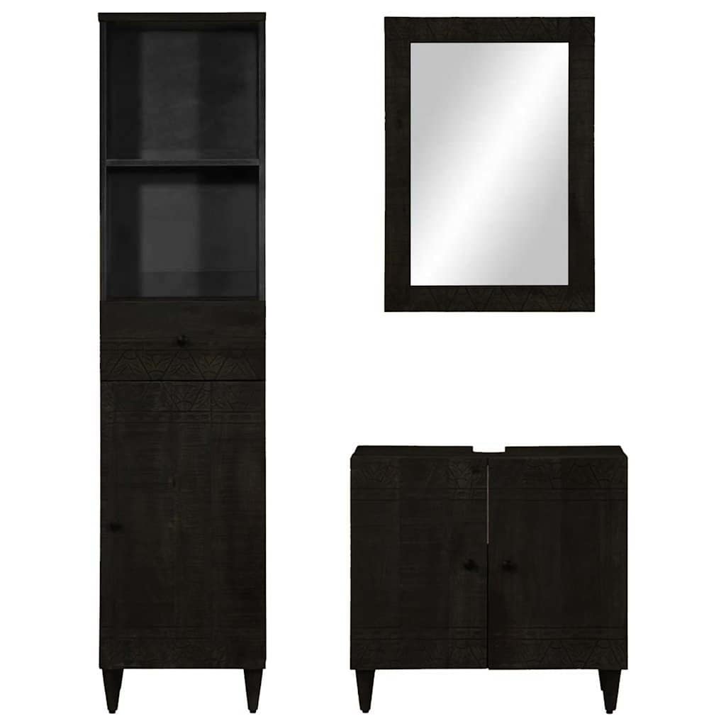 vidaXL Ensemble de meubles de salle de bain 3 pcs Bois de manguier massif