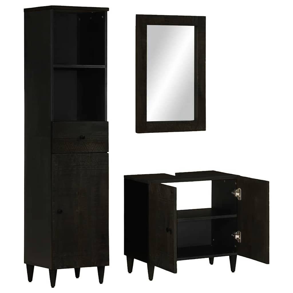 vidaXL Ensemble de meubles de salle de bain 3 pcs Bois de manguier massif