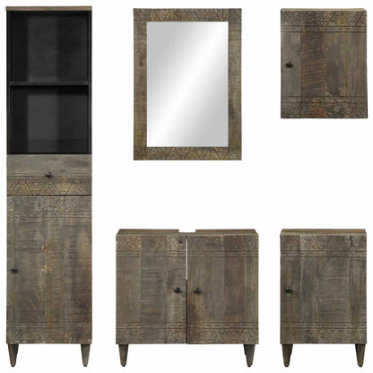 vidaXL Ensemble de meubles de salle de bain 5 pcs Bois de manguier massif