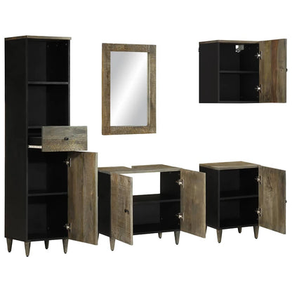 vidaXL Ensemble de meubles de salle de bain 5 pcs Bois de manguier massif