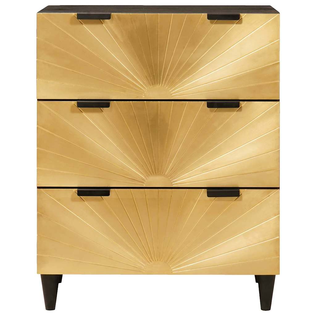 Sideboard 2 pcs Schwarz und Gold 60 x 33 x 75 cm